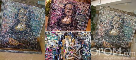 Компьютерийн эх хавтангийн бүрэлдэхүүн хэсгүүдээс бүтсэн Мона Лизагийн хувилбар хөрөг