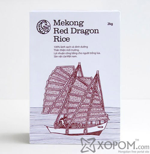 Mekong Red Dragon Rice Package Design
