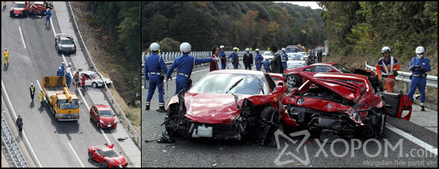 Японд тансаг зэрэглэлийн машинууд оролцсон өндөр үнэтэй авто осол болжээ