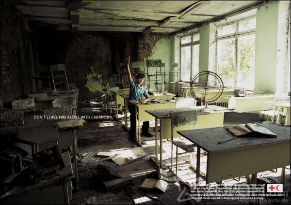 dont leave him alone with chernobyl 60 Creative Public Awareness Ads That Makes You Think