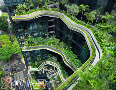 Сингапурын Паркрояал зочид буудлын цэцэрлэг бол жинхэнэ 'ногоон' төсөл