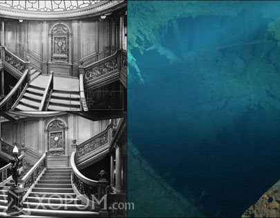 Домогт Титаник хөлгийн одоо ба өнгөрсөн үеийн зурагнууд